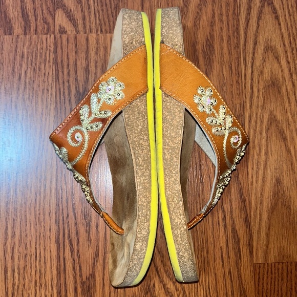 Glam Souls Beaded Embroidered Sandals Size 7 - Picture 6 of 16